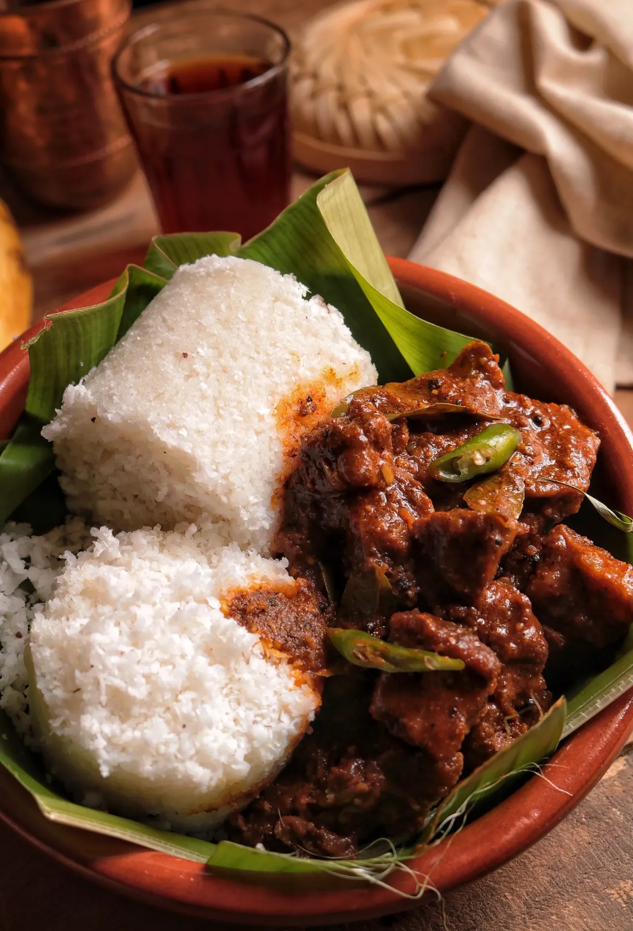 Stuffed Puttu · Egg Masala