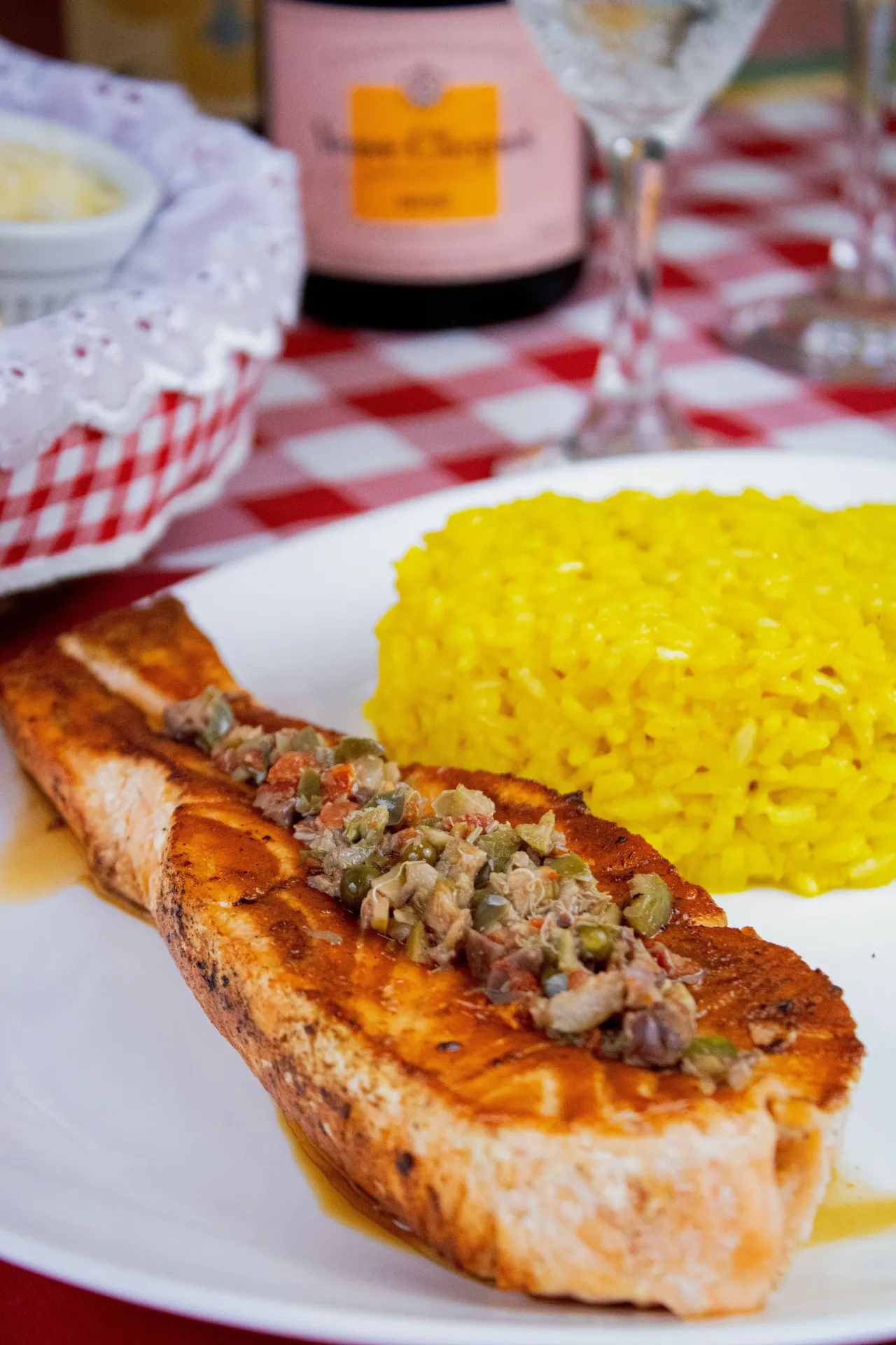 Pan-Seared Salmon & Saffron Rice